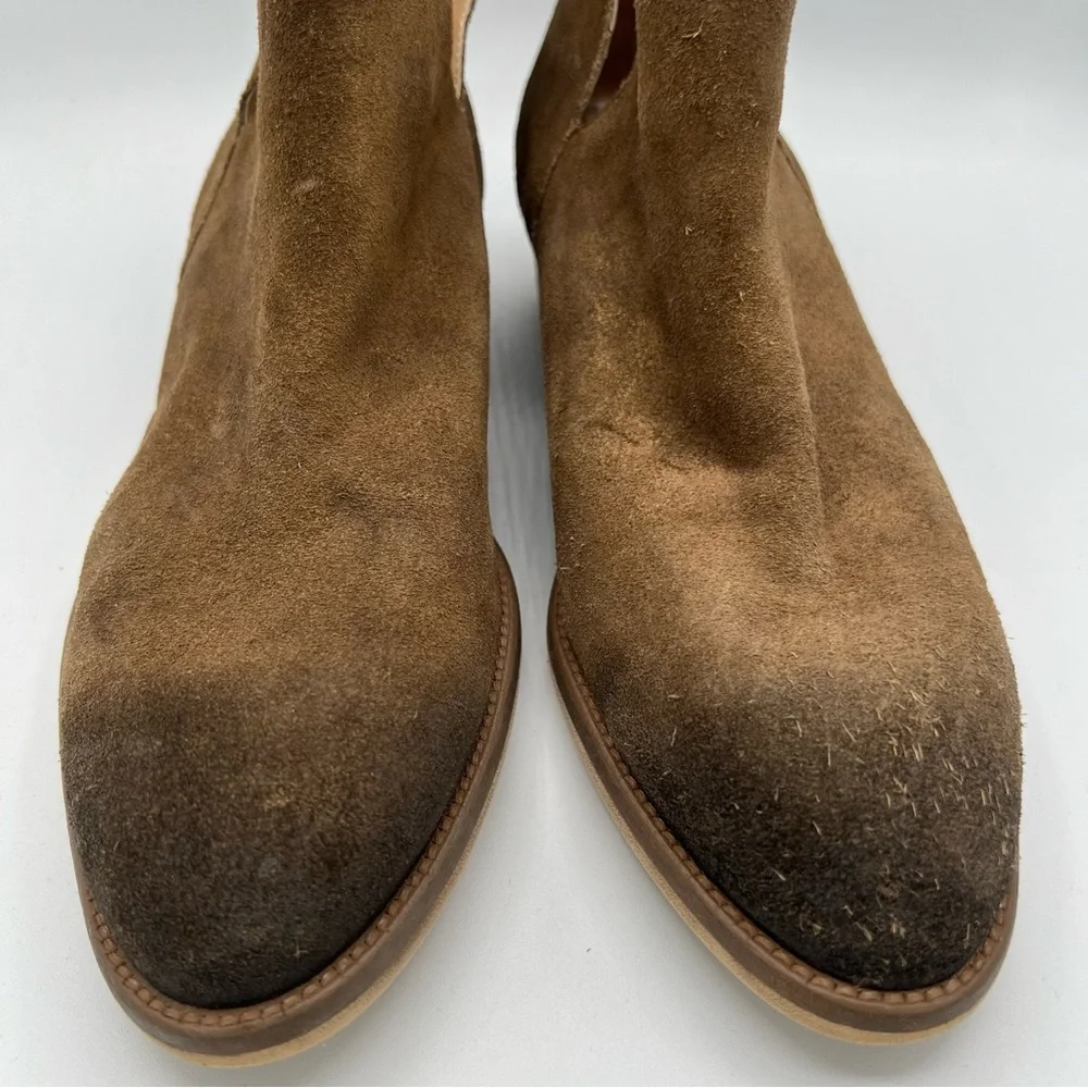 Vaneli Women’s Chelsea Ankle Boots Sz 10W Brown Suede Slip On Classic Burnished